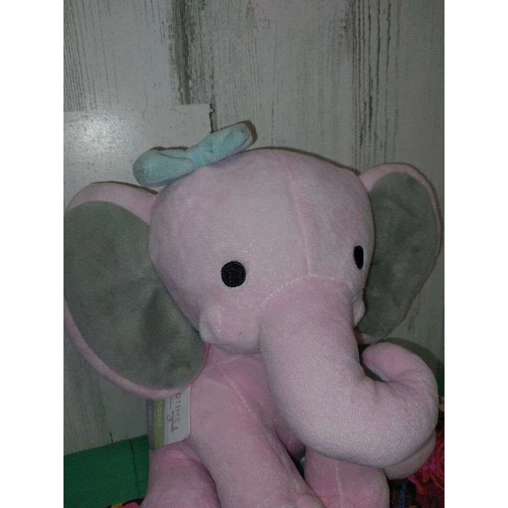 Bedtime Originals Twinkle Toes Pink Elephant Plush, Hazel